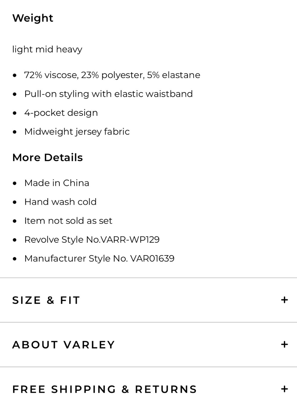 NWOT Varley IVORY MARL THE RELAXED PANT 25 Size S - Picture 8 of 10